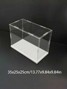 1 Transparent White Acrylic Collectible Display Case - Dustproof Storage Box, Suitable For Statues, Models, Dolls - Art Display Rack - White - View 19