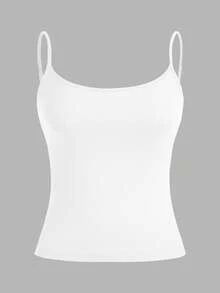 SHEIN PETITE CURVE Plus Size Women's 3pcs Tight Casual Tank Tops(Spaghetti Strap) - Multicolor - View 4