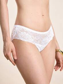 Hourtrue 5 条装 女士棉质蕾丝腰部拼布透气舒适蕾丝边内裤 - 彩色 - 查看 5