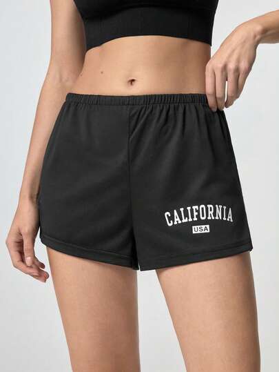 Loungeista Bộ 3 quần short ngủ in chữ đơn giản cạp chun