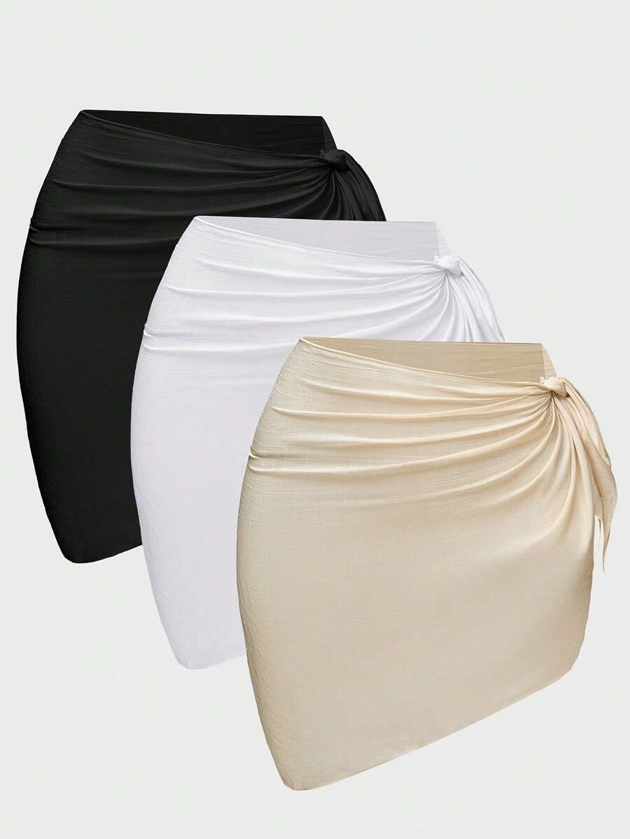 Swim Vcay 3件套女士沙滩罩衫套装 - 披肩、围巾、度假风 - 彩色 - 查看 1