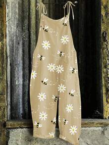 EMERY ROSE Mono informal estampado para mujer de talla grande - Caqui - Ver 6