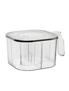 1pc Multi-Compartment Seasoning Box With Lid, Transparent Spice Jars For Salt, Pepper, Monosodium Glutamate, Kitchen Condiment Storage Container With Spoon - Black (with 4 spoons) - View 6