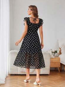 BELROSIE Ladies' Solid Color Simple Everyday Sleeveless Dress Vacation Outfits Woman  - Black and White - View 2