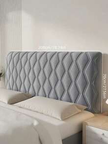 Funda de cabecera de terciopelo con diseño de envoltura completa, acolchado suave ultra, protección contra el polvo, decoración moderna de dormitorio, unicolor, tapizado de actualización - Gris - Ver 14