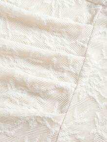 Pitira Vestido longo branco de renda com estampa floral 3D, um ombro só, cintura marcada e fenda alta para adolescentes. Ideal para festas e eventos formais luxuosos. Possui design plissado, modelagem justa e é perfeito para ocasiões formais elegantes, como casamentos e outras ocasiões. Perfeito para a temporada de casamentos. - Branco - Ver 7