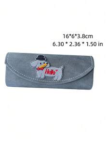 可爱腊肠犬刺绣眼镜盒，柔软布艺太阳镜收纳袋，INS风韩版极简眼镜整理包，便携轻巧防压眼镜盒，多巴胺美学高端眼镜收纳包，时尚卡通腊肠犬设计眼镜袋，男女通用，完美适用于日常使用、旅行、通勤、上学和户外活动，为太阳镜和眼镜提供柔软保护，是送给朋友、家人和学生的理想礼物，可爱眼镜配件 - 彩色 - 查看 11