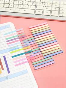 3000Sheets 10Styles PET Slim Index Tabs Sticky Notes Morandi Color Ins Style Student Office Home Book Markers Page Flags Study Supplies - Multicolor - View 2