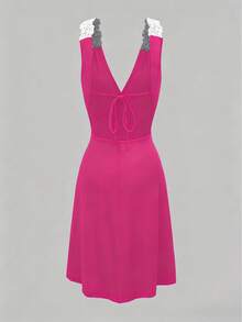 SHEIN Swim Vcay Beach Dresses For Women 1pc Women's Backless Wrap Around Kaftan For Beach/Resort Summer - Hot Pink - View 7