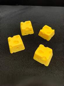 Zazumi 4Pcs Compact Size Smooth Surface Cute Design Yellow Cheese Shape Keycaps For Mechanical Keyboard Office Work Gaming Desktop Decor Comfortable Typing Experience Soft Touch Add Playful Vibe To Daily Routine Unique Novelty Key Cap Set Custom Replacement Keys For Gamer Office Worker Birthday Christmas - View 7