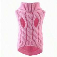 One Piece Of Pink Three-Dimensional Twisted-Knitted Soft And Comfortable Thick And Warm Pullover Sweater Suitable For Cats And Dogs To Wear In Autumn And Winter. - Pink - View 7