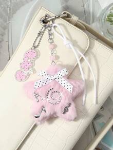 ROMWE Kawaii 1 Colgante DIY para bolso con oso de auriculares creativo y dulce, multicolor, con purpurina fina, lentejuelas, nota, cordones ajustables, lazo de lunares, alas, estrellas y diseño brillante de pastel de pescado - Multicolor-5 - Ver 16