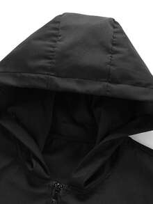 Manfinity Homme Men's Solid Color Hooded Collar Slant Pocket Casual Vest - Black - View 7