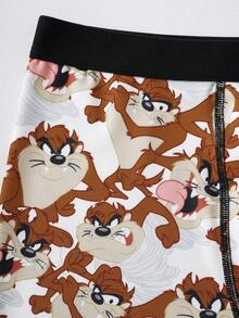LOONEY TUNES X SHEIN Herren Boxershorts mit Cartoon Teufel Motiv, personalisierte Unterhosen, bequeme Slips - Braun - Übersicht 4