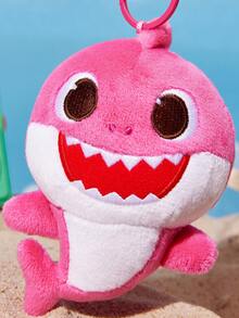 BABY SHARK X SHEIN 1Pc Shark Baby Plush Pendant, Cute Shape, Soft Material, Exquisite Embroidery, Can Be Hung On Bags And Keychains, Rose Red - Multicolor - View 5