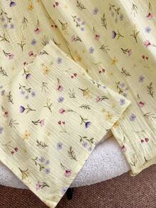 GlowEve Pantalones anchos de verano para mujer con estampado de encaje y parches en blanco - Amarillo claro - Ver 4