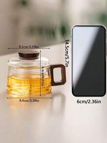 Glass Filter Water Cup, Glass Cup, Tea Cup, Heat-Resistant Tea Water Separation Cup, Office & Home Water Cup, Mini Cup, New Design - Grey - View 3
