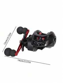 Black Red Baitcasting Reel All Metal Bearings Powerful Drag System Professional Freshwater Saltwater Fishing Gear For Bass Catfish Trout Fishing - Multicolor - View 9