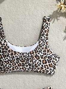 SHEIN Swim Basics Bộ bikini họa tiết da báo dành cho nữ, thích hợp cho mùa hè và kỳ nghỉ. - Nhiều màu - Xem 6