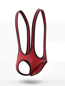 DrisQ Men's Contrast Trim Sleeveless Comfortable Breathable Sexy Underwear - Red - View 4