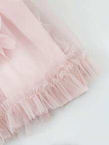 Cute Light Pink Summer Picnic Dress For Tween Girls,Flower Girl Birthday Dresses,Elegant Vintage Botanical Island Style,Vacay Vibes Outfit,فستان - Pink - View 7