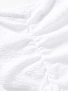 1pc Girls' Elegant Solid Color Bowknot Pleated Strap Dress, Fashionable Sleeveless Dress Suitable For Outings, Parties, Spring/Summer - Beige - View 8