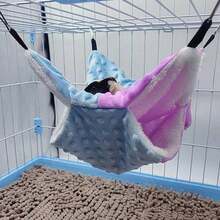 Hammock Tidur Hewan Peliharaan Kecil Motif Titik-titik, Cocok untuk Hamster, Sugar Glider, Tupai, dan Hewan Peliharaan Kecil Lainnya yang Suka Memanjat, Dapat Dilepas dan Dicuci, Tersedia Berbagai Pilihan Warna dan Ukuran, Cocok untuk Musim Gugur/Musim Dingin - MultiWarna - View 5