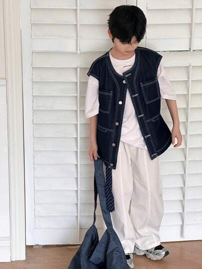 DAZY Áo khoác denim cho bé trai tuổi teen