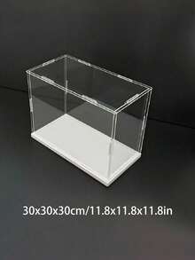 1 Transparent White Acrylic Collectible Display Case - Dustproof Storage Box, Suitable For Statues, Models, Dolls - Art Display Rack - White - View 25