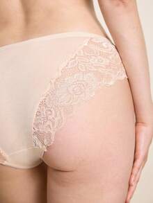 Hourtrue 3 件扇形蕾丝花朵蕾丝边性感内裤套装 - 彩色 - 查看 4