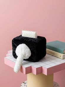 Joivida 1Pc/2Pcs Cute Naughty Cat Tissue Box, Creative Plush Tissue Holder, Unique Doll Box For Decor & Storage - Multicolor - View 2
