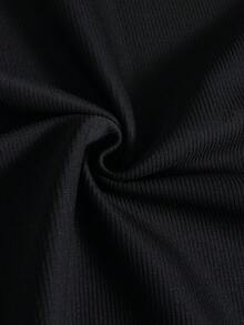 Manfinity Joysei Setelan Kaos dan Celana Pendek Lengan Pendek Berkerudung Warna Kontras untuk Pria, Cocok untuk Pakaian Kasual Sehari-hari, Jalan-jalan, dan Liburan, Musim Semi/Panas - Hitam dan Putih - View 4