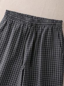 男士休闲蓝白格子裤，单件装 - 藍白色 - 查看 3