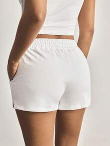 Ocili Quần pajama nữ bằng cotton thêu đơn giản, thoải mái. - trắng - Xem 3