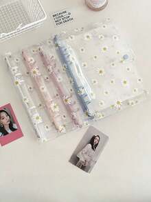 A7-Sized Transparent Portable File Bag With Double Snap Button Design. It Is Perfect For Storing Photos And Can Also Be Used As A Photo Album, Stationery, Notebook, Sticker Book, Office Supplies, School Supplies, And Back-To-School Essentials. - Multicolor - View 10