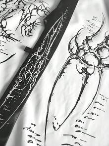 Men's Necktie, Printed Short Sleeve Shirt - White - View 6