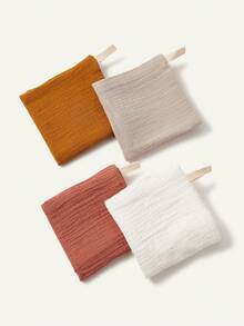 Bộ 4 khăn lau nước bọt cho bé bằng cotton nguyên chất, mềm mại và thấm hút tốt, có thể giặt và tái sử dụng, phù hợp cho cả bé trai và bé gái sơ sinh. - Nhiều màu - Xem 16