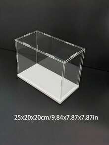1 Transparent White Acrylic Collectible Display Case - Dustproof Storage Box, Suitable For Statues, Models, Dolls - Art Display Rack - White - View 21