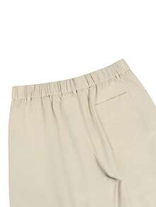 Manfinity Mode Men's Solid Color Pocket Casual Versatile Commute Suit Pants - Beige - View 3