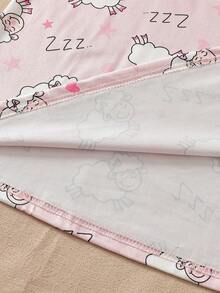 4pcs Women's Cute Rabbit & Swan Print Short Sleeve Ruffle Hem Nightgown Sleepwear Dress Set - Multicolor - View 8