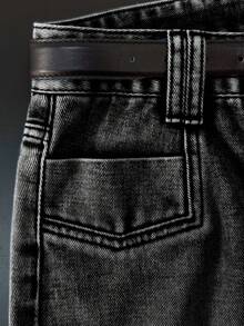 GlowEve Women's Casual Lace Trim Versatile Daily Wear Denim Shorts - Black - View 3