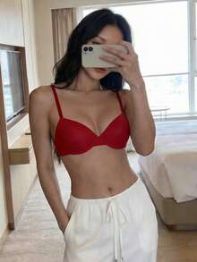 1 件女士圣诞文胸（带钢圈） - 酒紅色 - 查看 1