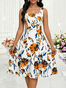 Lady Conjunto de falda larga y chaqueta corta de dos piezas, de colores brillantes y románticos, con un temperamento elegante y maduro, ideal para primavera y verano - Naranja - Ver 4