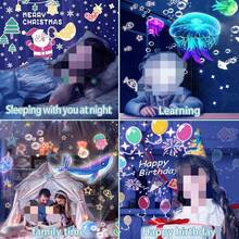 A 1 Piece Of Fantasy Projection Light In Pattern Colors With 21 Patterns, Galaxy Night Light, 360-Degree Rotating Christmas Projection Light Powered By USB, Room Decoration Light, Cloudy Starry Sky Projector, Night Atmosphere Light - Crown Light - View 9