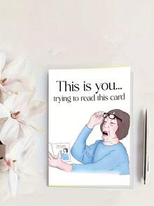 1pc Funny Birthday Greeting Card, Special Gift For Mom, Suitable For Female Friends & Sisters, Unique Mother's Day Gift (With Random Colored Envelope) Back To School,Back To School,School Supplies - White - View 4