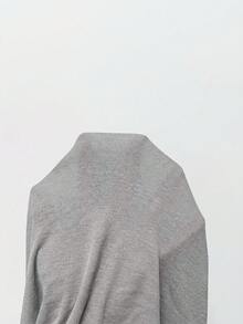 INAWLY Chaqueta ligera de unicolor de estilo minimalista para mujer, adecuada para el uso diario en primavera/otoño - Gris - Ver 5