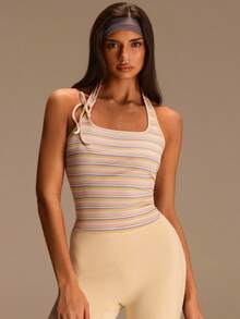 Athîral 女士休闲度假露背条纹针织上衣 - 彩色 - 查看 5