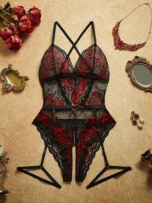 Spicy Aura 2pcs Women Lace Sexy Bodysuits (Wireless/Garters) For Going Out - Multicolor - View 1