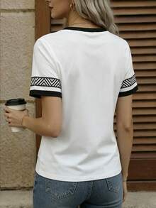 BamGleam Camiseta de manga corta con estampado degradado para mujer, verano - Multicolor - Ver 2