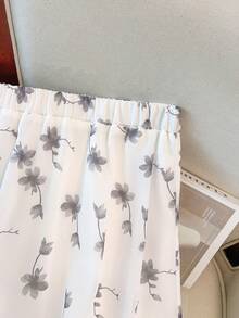 Spring/Summer New Printed Chiffon Casual Skirt, Versatile Plus Size - Black - View 5